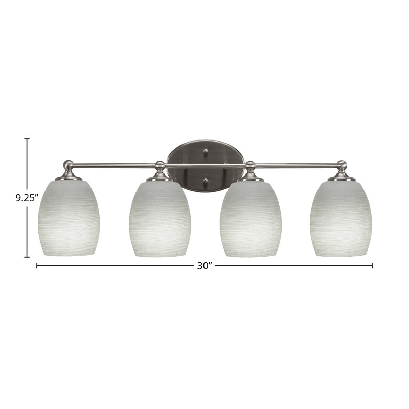 Capri 4 Light Bath Bar Shown In Brushed Nickel Finish With 5" White Linen Glass