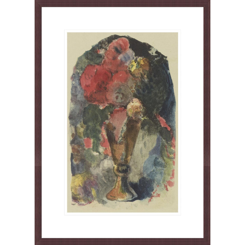 «A Flower Still Life After Delacroix» par Paul Gauguin - Estampe numérique encadrée, 21.75" H x 15.6" W
