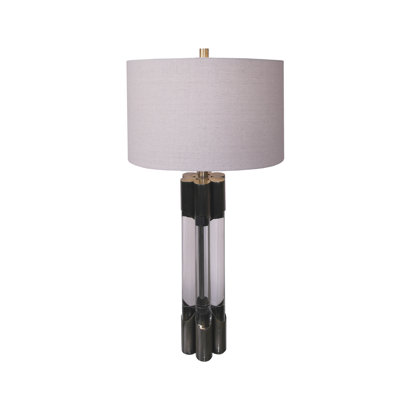 Transitional 1 Light Glass Base Table Lamp