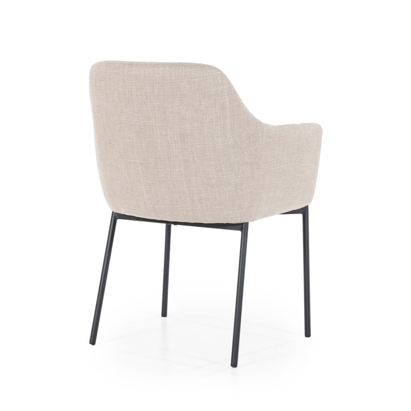 Upholstered Arm Chair, Light Brown