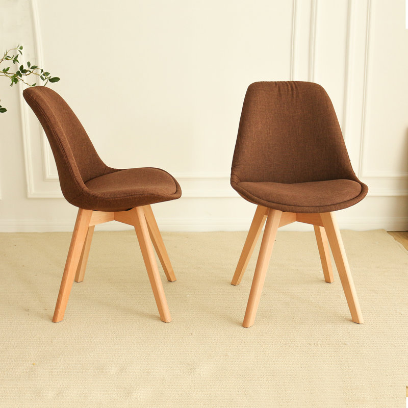 Jaycelyn 19'' H Linen Upholstered Side Chair, Brown