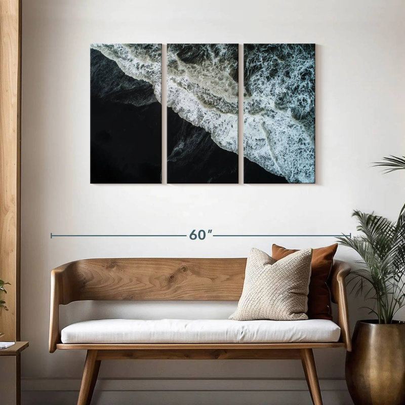 Sebbie Icelandic Black Sand Beach, 28" H x 45" W