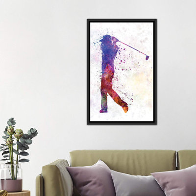 «Golfeur Swing Silhouette» par Paul Rommer - impression d'art graphique