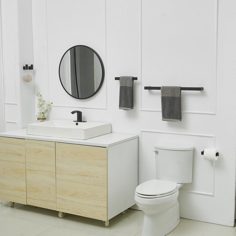 1 Ensemble de quincaillerie de salle de bain 5 pièces, Noir mat