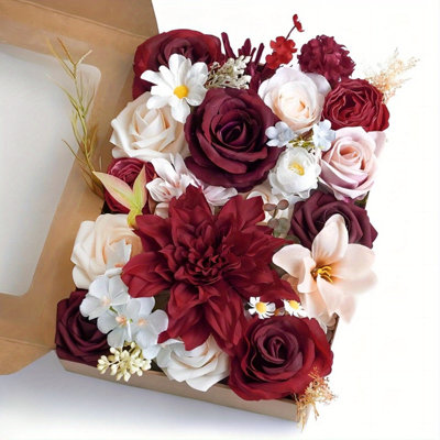 Artificial Flowers For DIY Wedding Centerpieces Decorations, Fake Rose Dahlia Sunflower Flowers For Decoration DIY Wedding Bouquets Cake Flowers Fake Floral Arrangements For Wedding Party Table Centerpieces Home Decor Spring Decor