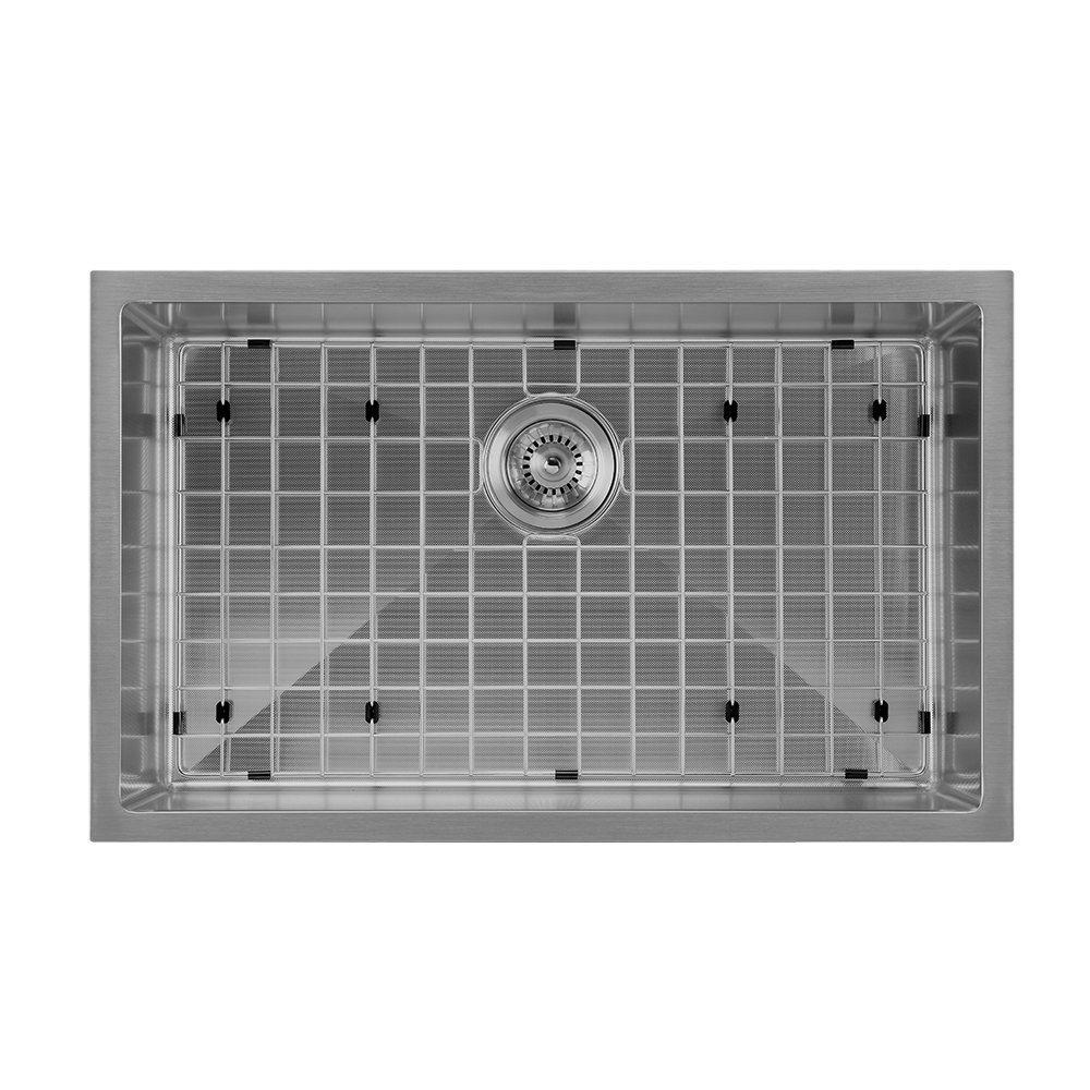 Whitehaus Collection 29" Undermount or Drop-in Single Bowl 16 Gauge Stainless Steel Kitchen Sink Set Whitehaus Collection 