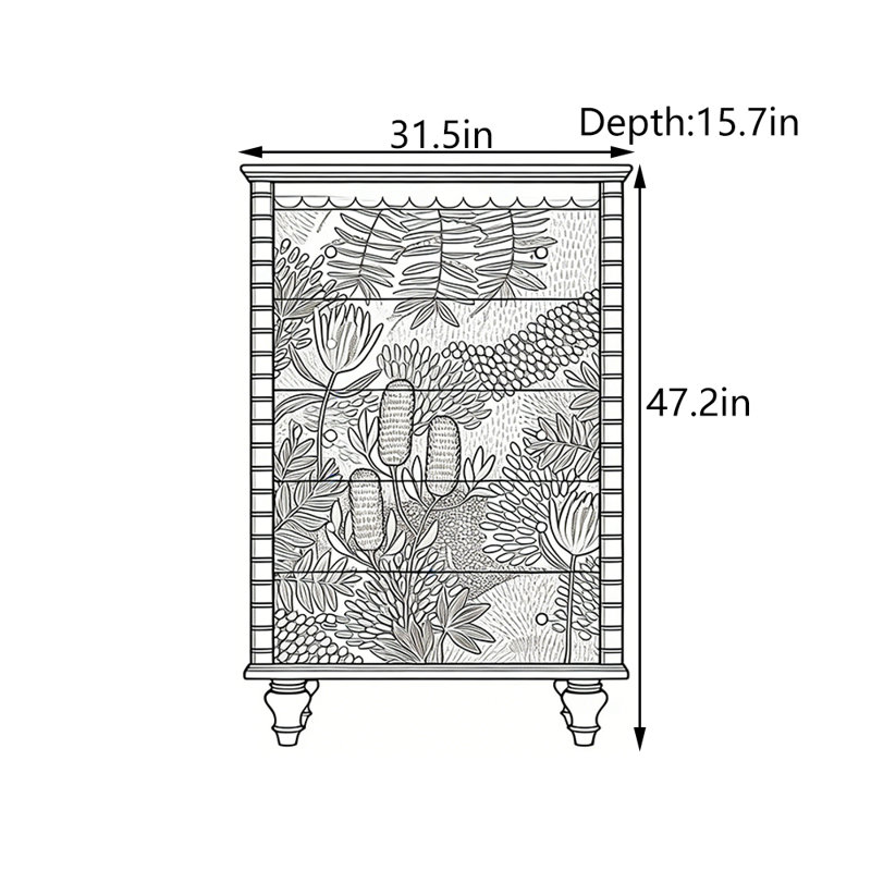 Commode d'entrée Mid-Century en bois massif, Brun