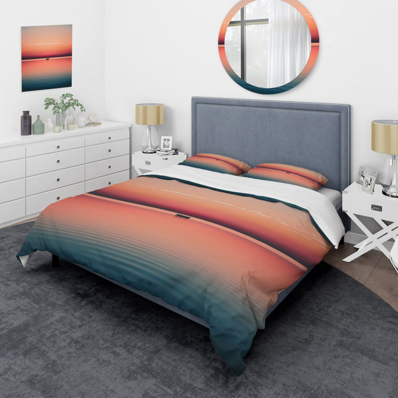 Ensemble de housse de couette en microfibre / polyester Minimalistic Sunset pendant la pleine lune IV Bedding
