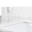 Dessus de meuble-lavabo en marbre blanc 43 po x 22 po - Pierre d'ingénierie, lavabo sous-comptoir rectangulaire en céramique, dosseret, trou de robinet simulé
