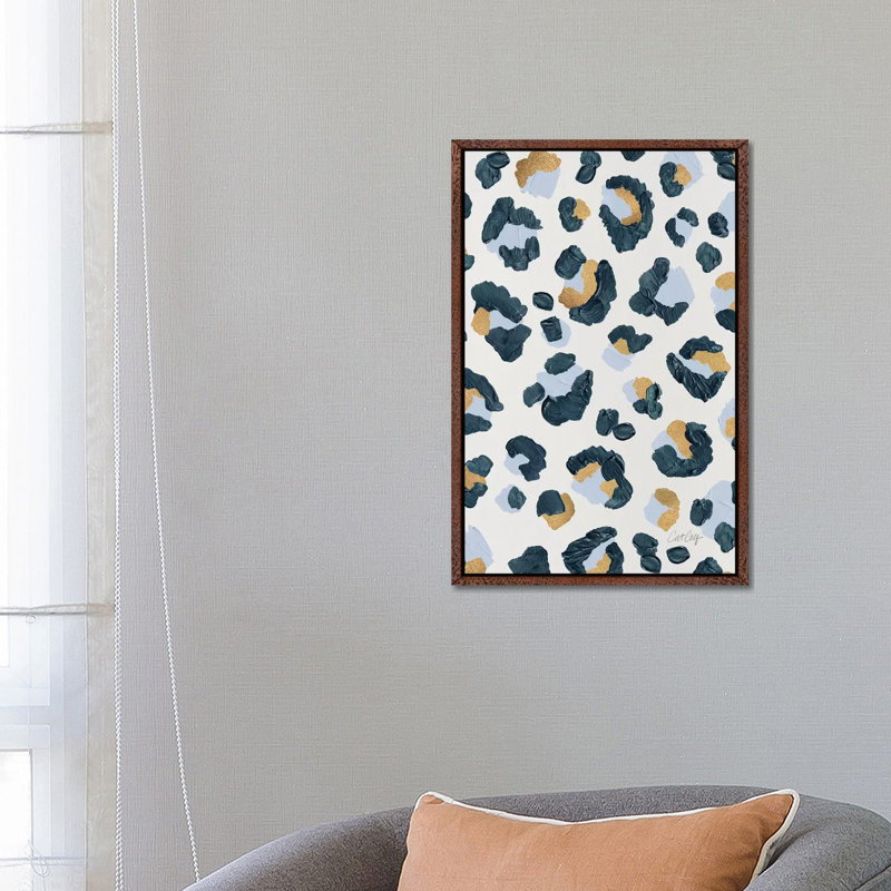 Snow Leopard by Cat Coquillette - Print on Canvas, Classic Brown Wood Framed, 66.04 cm H x 45.72 cm W