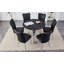 Ensemble de table et chaises de salle à manger en pierre frittée de 42 pouces avec base en acier inoxydable poli miroir-1433155063
