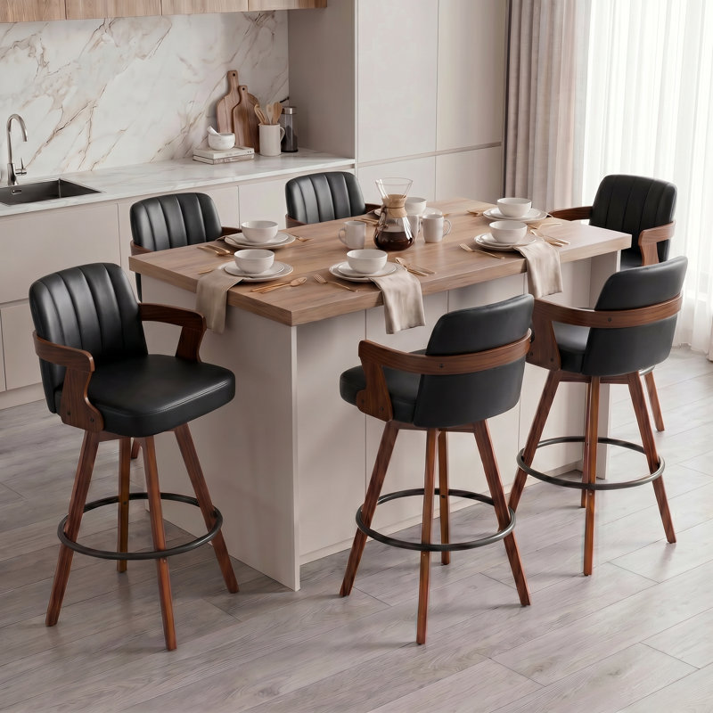 Tabouret de bar pivotant Jarissa, Noir