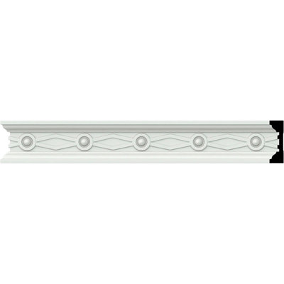 Endurathane Federal Chair Rail, 1 1/2"H x 1/2"P x 94 1/2"L, (2"Repeat), Factory Primed (12-Pack)