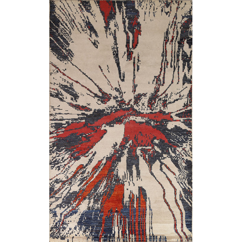 One-of-a-Kind 6'5'' X 9'8'' New Age Wool Area Rug in Ivory