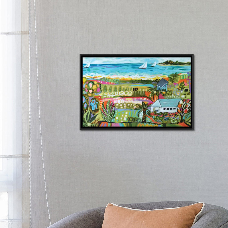 «Nautical Whimsy III» par Karen Fields - impression sur toile tendue, H 18 po x l 26 po x P 1,5 po, Toile avec cadre noir
