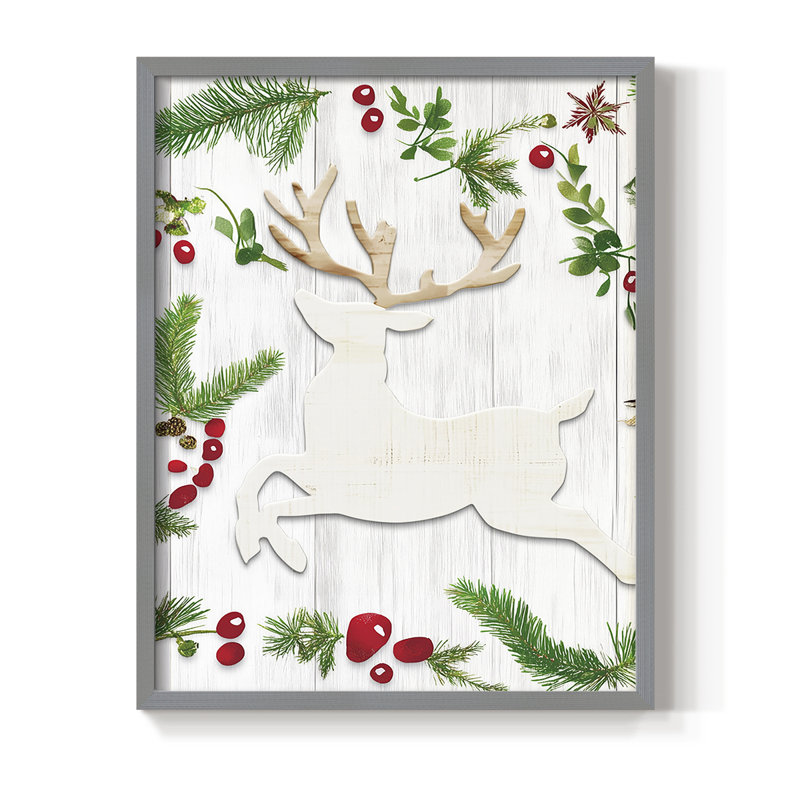 Reproduction encadrée - bois massif, Gris, H 11 po x l 9 po
