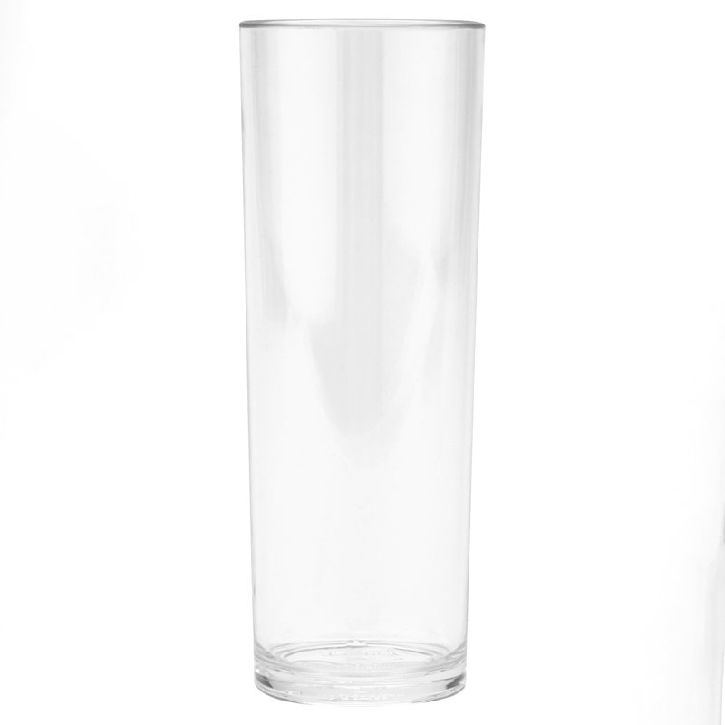 Clear 14 oz Plastic Tom Collins Cocktail Glasses Set