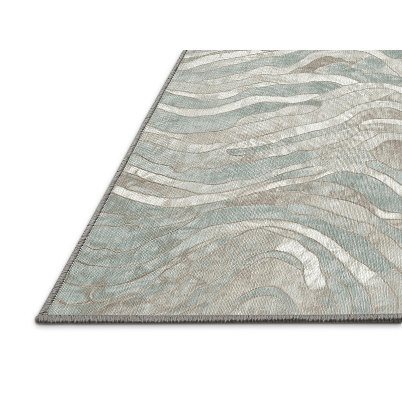 Tapis gris lavable à la machine, Rectangulaire 3 pi x 5 pi