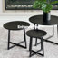Ensemble de 3 tables gigognes rondes Terrain - noir