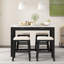 Ensemble de table de bar moderne en faux marbre avec tabourets rembourrés, parfait pour les salles à manger compactes ou les cuisines-1464171113