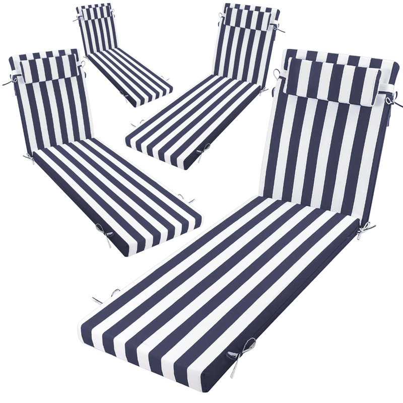 4Ps 3-Inch Thick Outdoor Lounge Chair Cushion-Waterproof And Colorfast, Suitable For Most 72-Inch Pool Balcony Chairs., 72" W