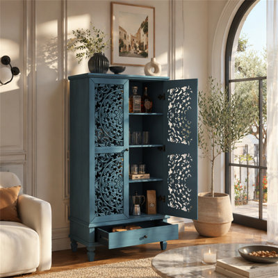 Rustic 55'' Tall Storage Cabinet with Drawer