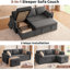 Canapé-lit modulaire en L de 83 po avec chenille et rangement USB-188541744-188541757