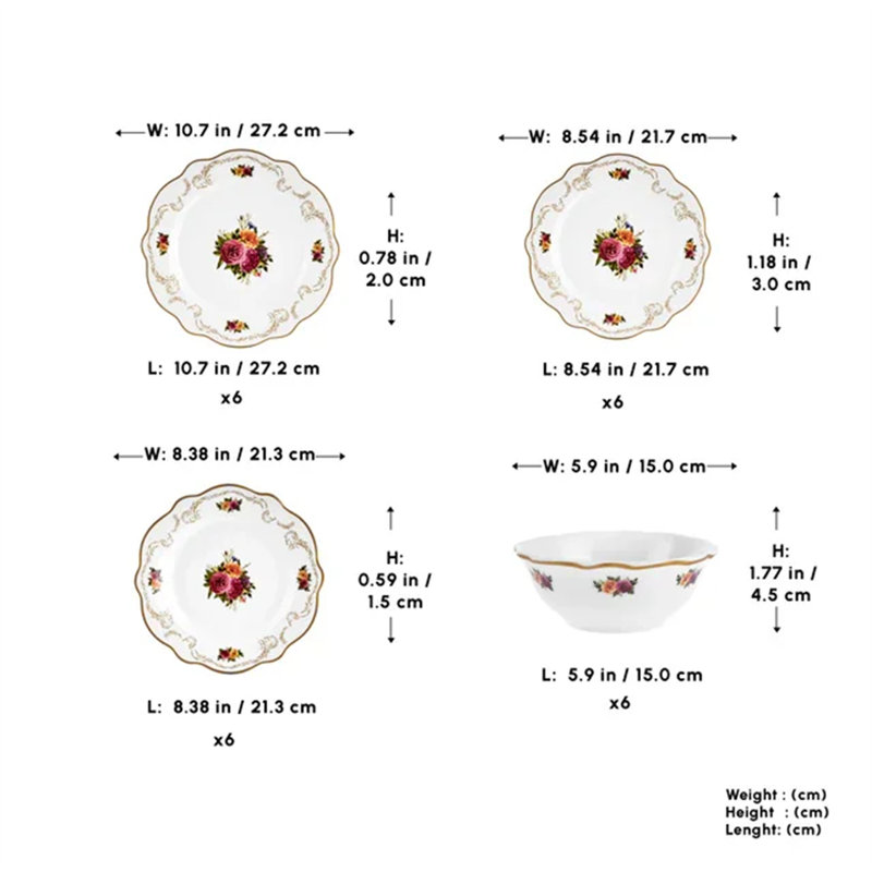 Stoneware Dinnerware Set 24 Piece - Service for 6