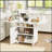 47 Inch Wood Folding Dining Table with Storage, Versatile Kitchen Island and Coffee Table, Space-Saving Design