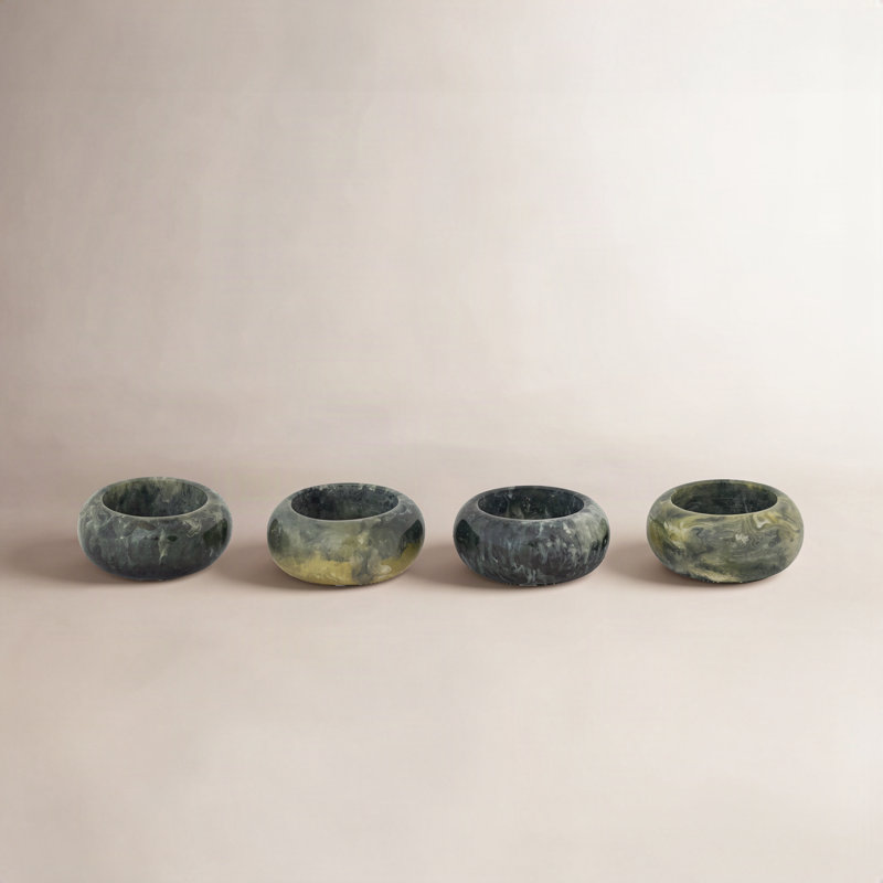 Round Marbled Resin Napkin Rings