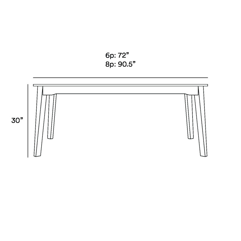 Miramar Outdoor Teak Dining Table, 30" H x 72" L x 44" W