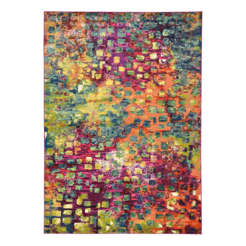 Corlenzo Washable Abstract Indoor Rug, Rectangle 8' x 10'