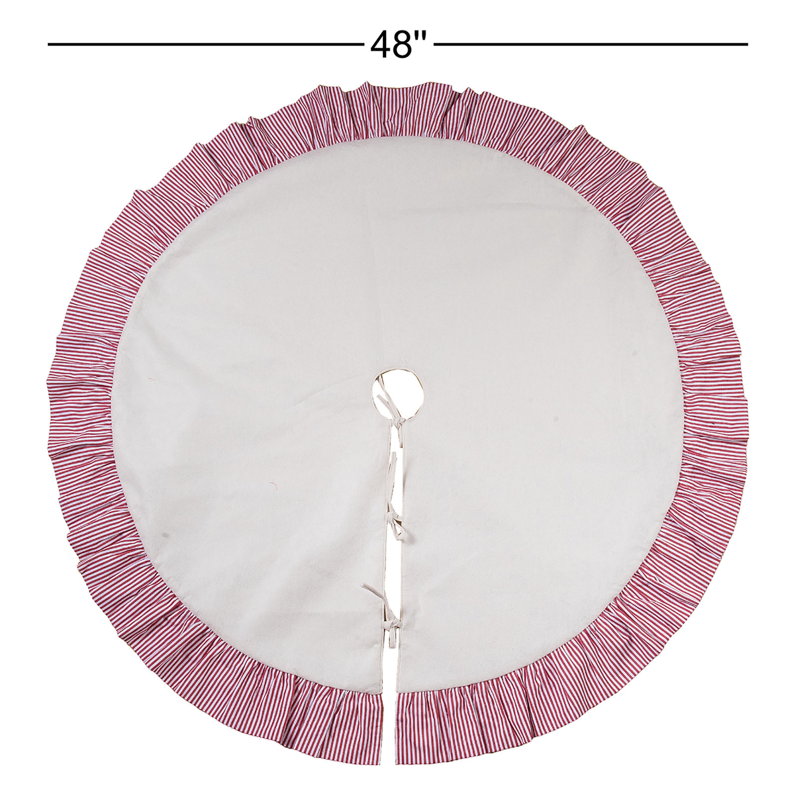 Transpac 48 in. Holiday Ruffle Tree Skirt