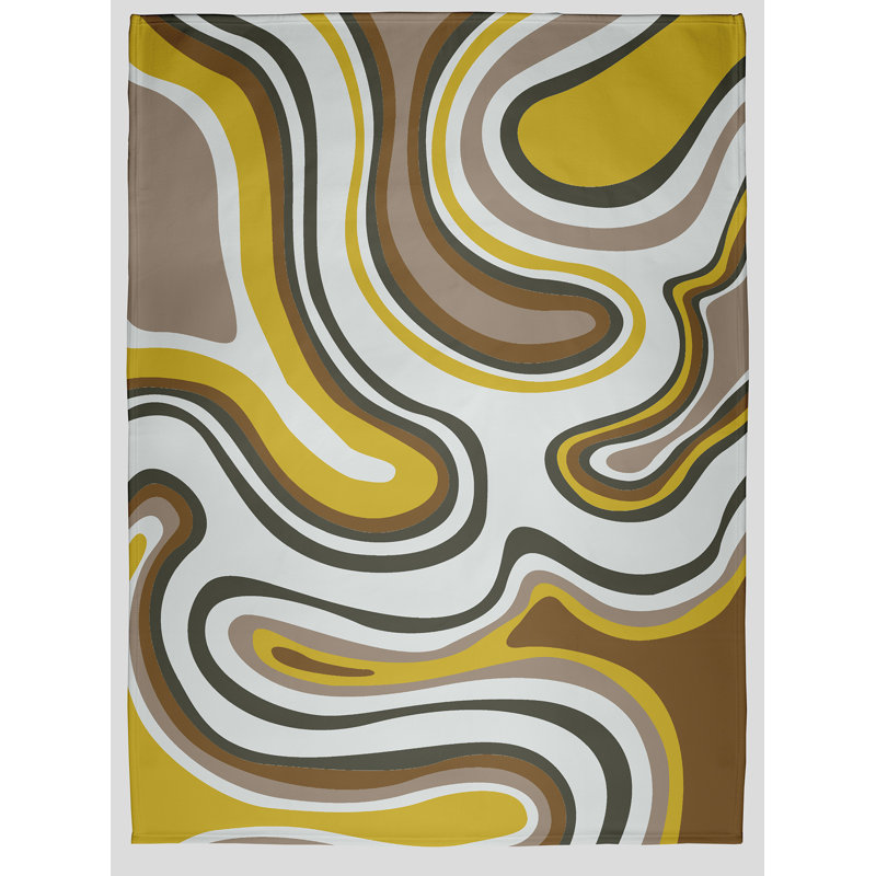 Agate Spring Throw Blanket, 60" W x 80" L, Mustard