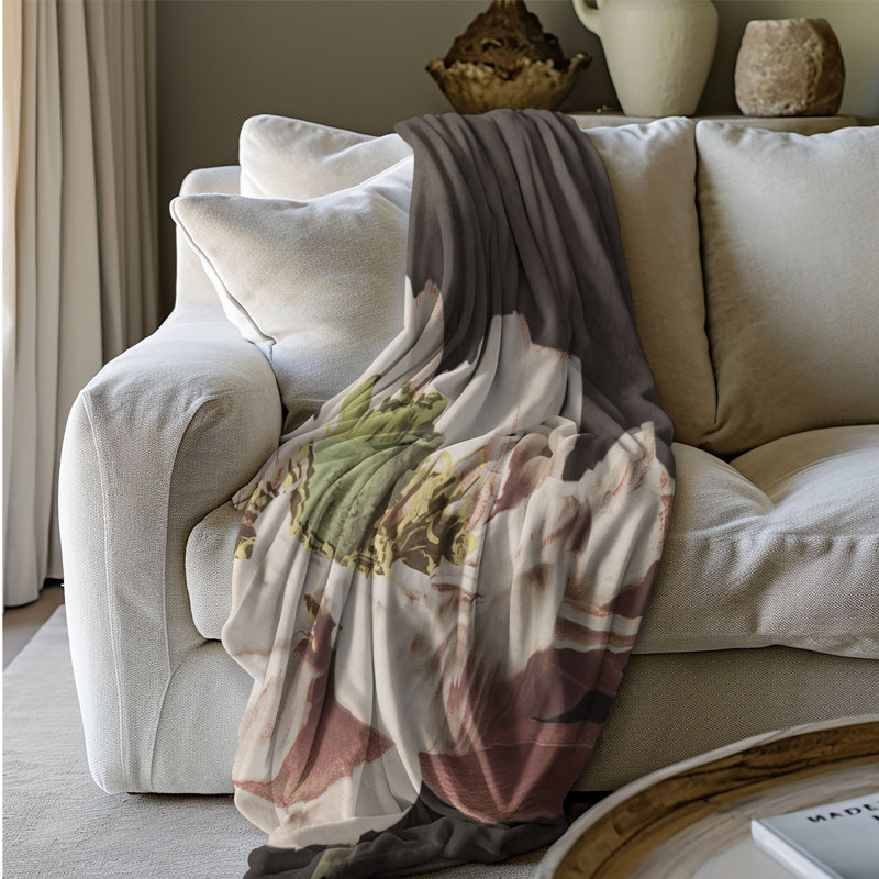 Lotus délavé - couverture de qualité supérieure 1 pièce, Grand lit