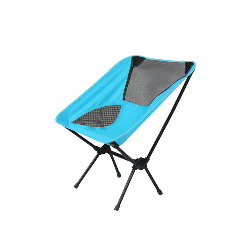 Chaise de camping inclinable Kenneth-James, Bleu / gris
