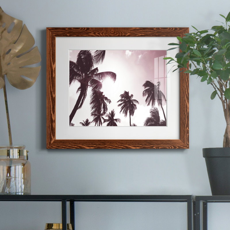 Palm Sunshine - reproduction de photo sur papier encadrée, Papier avec cadre érable, H 20 po x l 17 po x P 1,5 po