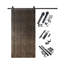 Homacer Ebony 48in x 80in Unassembled & Finished Geometric Design Barn Door with Non-Bypass Installation Hardware Kit, 9ft track, interior use only-122873062