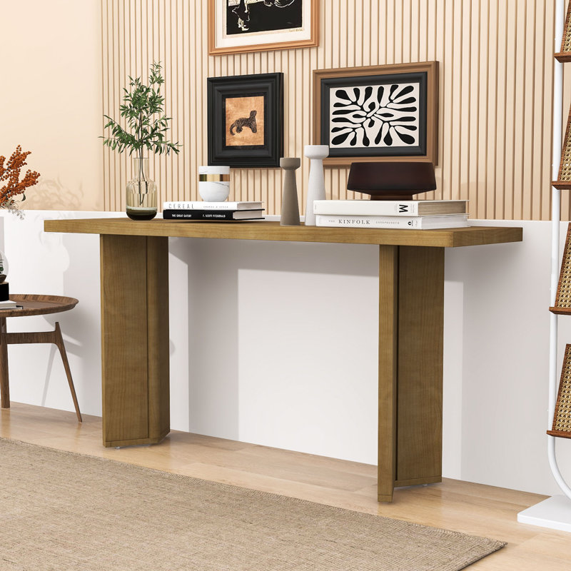 Console moderne avec pieds géométriques, Naturel
