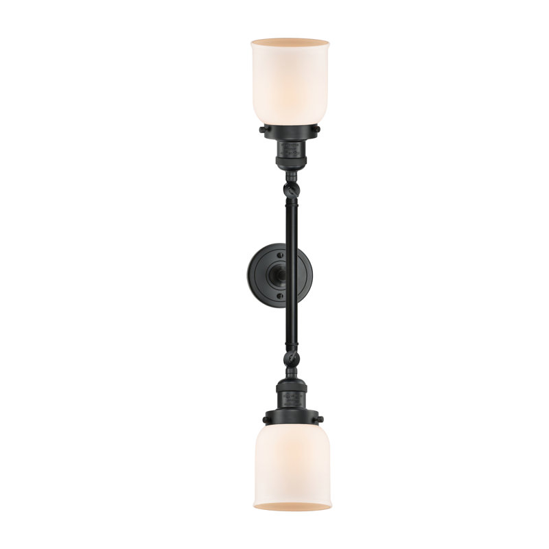 ClipperCove 2 - Light Dimmable Vanity Light, 60 Watt Vintage Incandescent Bulb, Matte White Cased, Matte Black