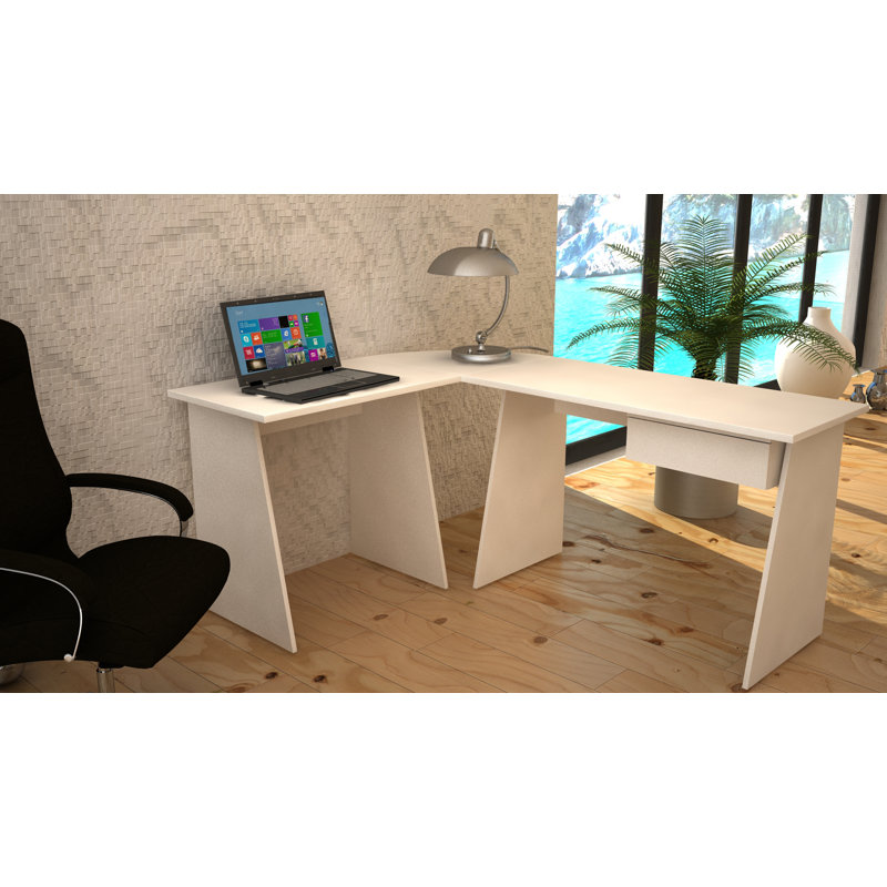 Masola Corner Desk Shell, White