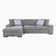 Odesser  115"W 2-Piece Chenille Sectional Sofa Sleeper with Chaise