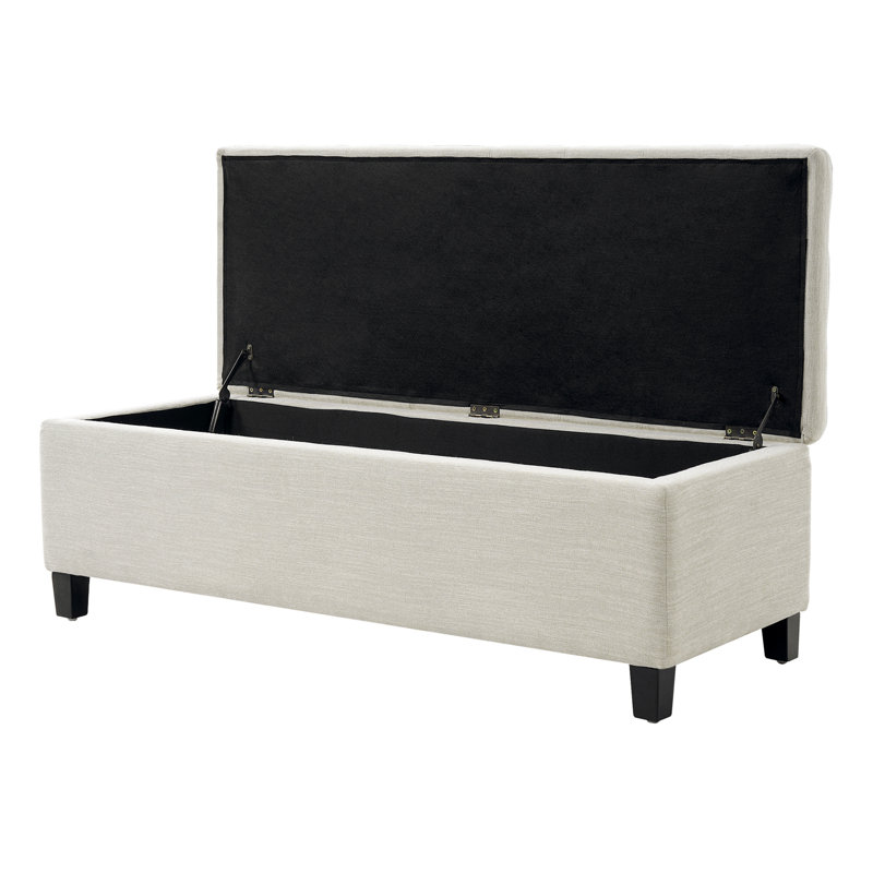 Banc de rangement avec repose-pieds, banc d'entrée, banc de bout de lit, repose-pieds pour chambre à coucher, beige, 300 lb