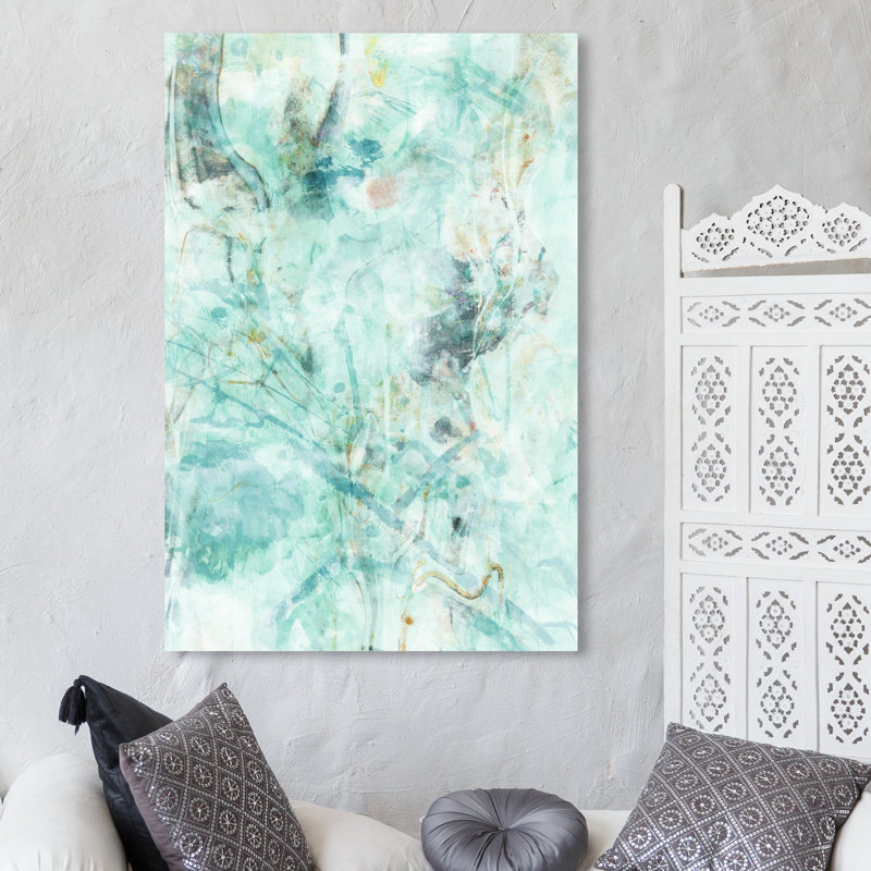Salseo turquoise sur toile, H 45 po x l 30 po x P 1,5 po