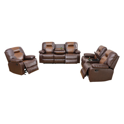 Ensemble de salon inclinable en similicuir Lonsdale