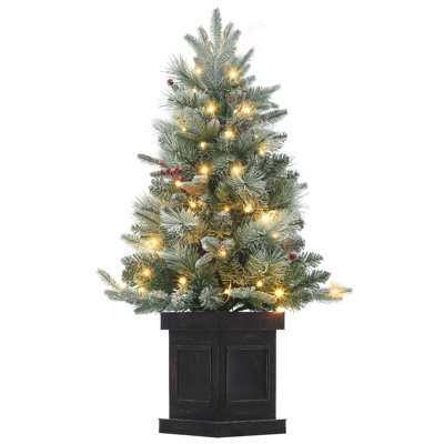 Arbre de Noël illuminé 3 pi avec 78 lumières à DEL blanc chaud à piles