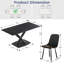 Juvan 7-Piece Modern Rectangular Marble Dining Table Set With 6 Faux Leather Chairs-1015315035-1015315034