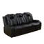 Canapé inclinable électrique 3 places avec chargement sans fil, port USB, accoudoirs de rangement et plateau rabattable, canapé en cuir haute résilience pour le salon
