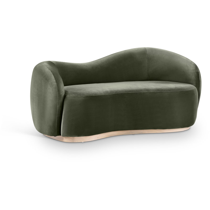Causeuse en velours Aldana, Velours vert