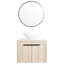 Meuble-lavabo de 24 po avec lavabo en céramique. Porte murale en chêne blanc à fermeture en douceur et rangement suffisant. Meuble-lavabo moderne. Lavabo pour une salle de bain silencieuse.